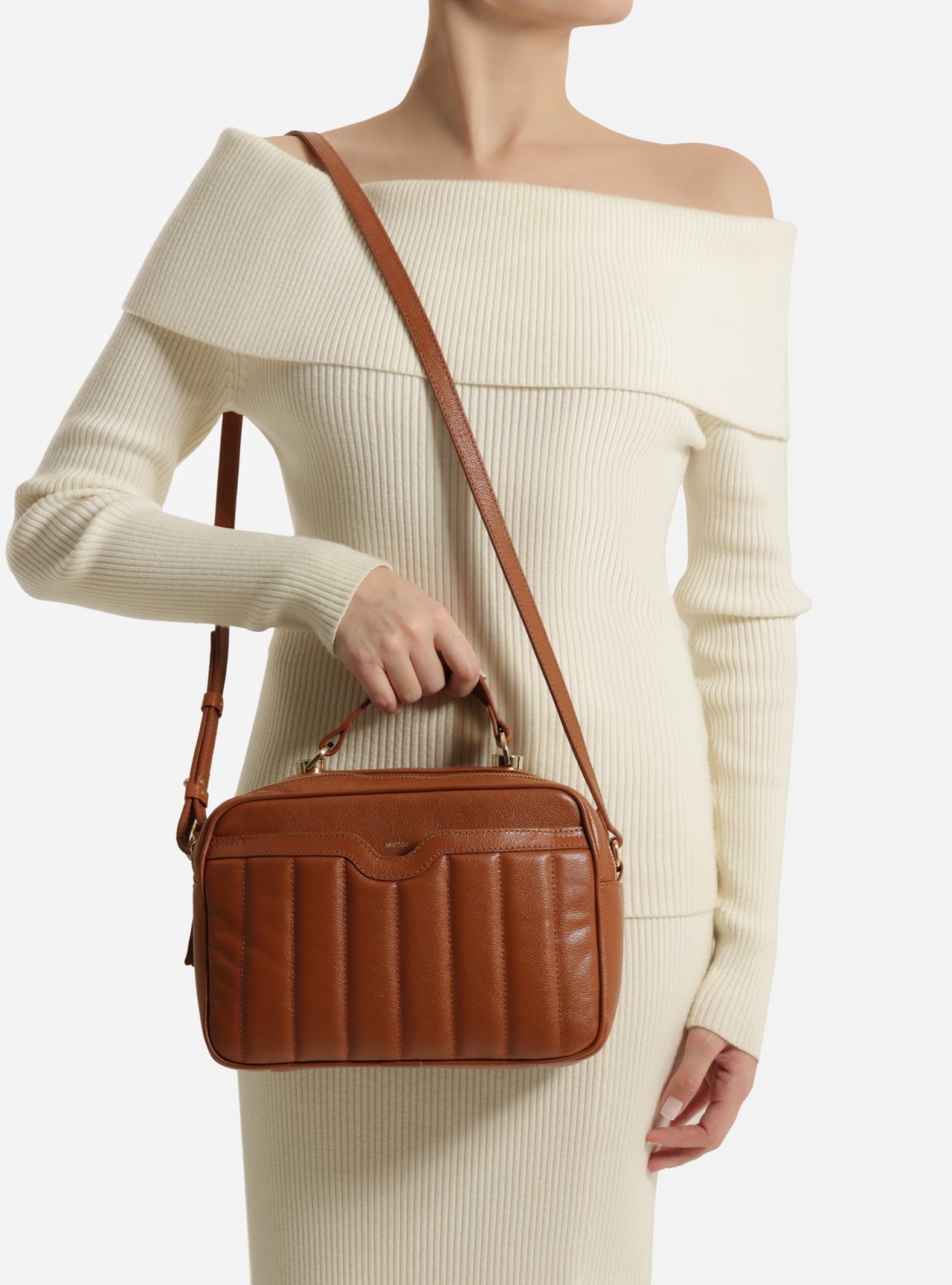 Bolsa Tiracolo Marrom Couro Francine Média — foto 6
