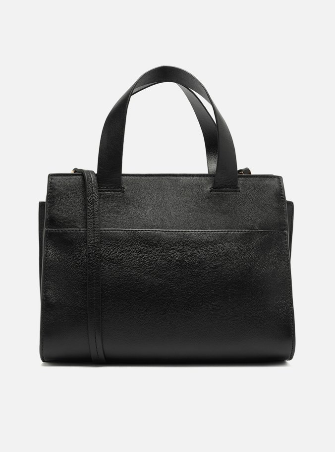 Bolsa Tote Preta Couro Grande Tressê Maxi Lenny