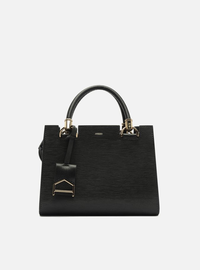 Bolsa Tote Preta Couro Abraccio Média