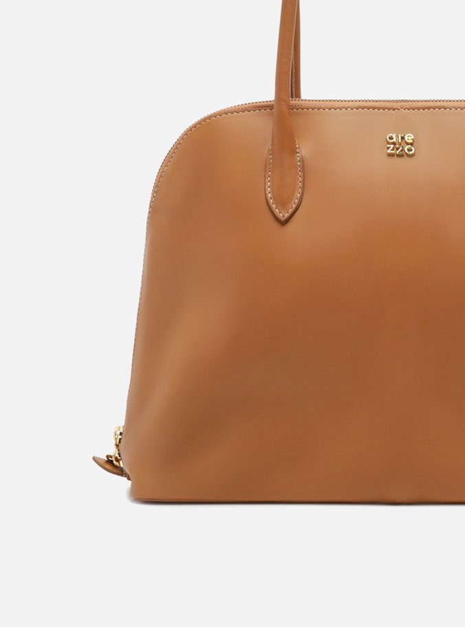 Bolsa Shopping Marrom Couro Grande Assinatura