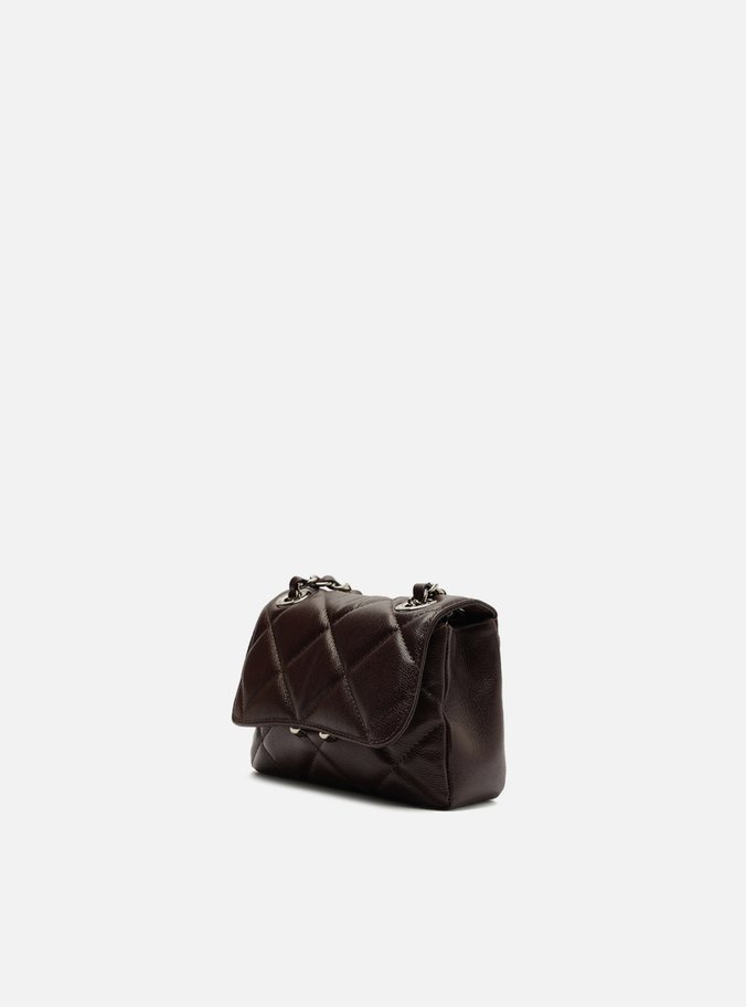Bolsa Tiracolo Marrom Escura Couro Mizz Pequena