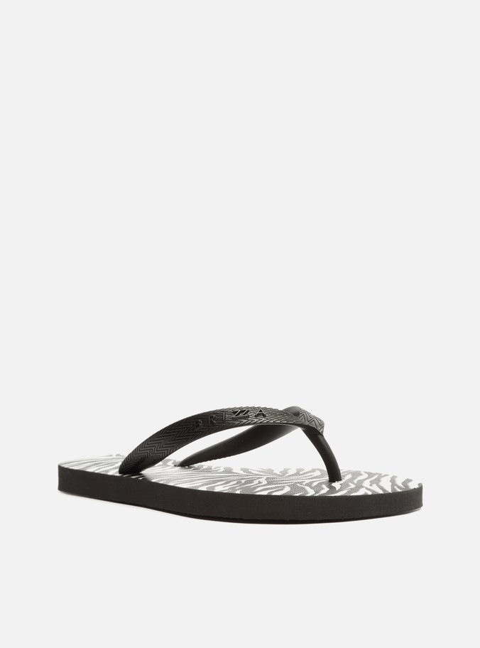 Chinelo de Dedo Animal Print Tiras Preto