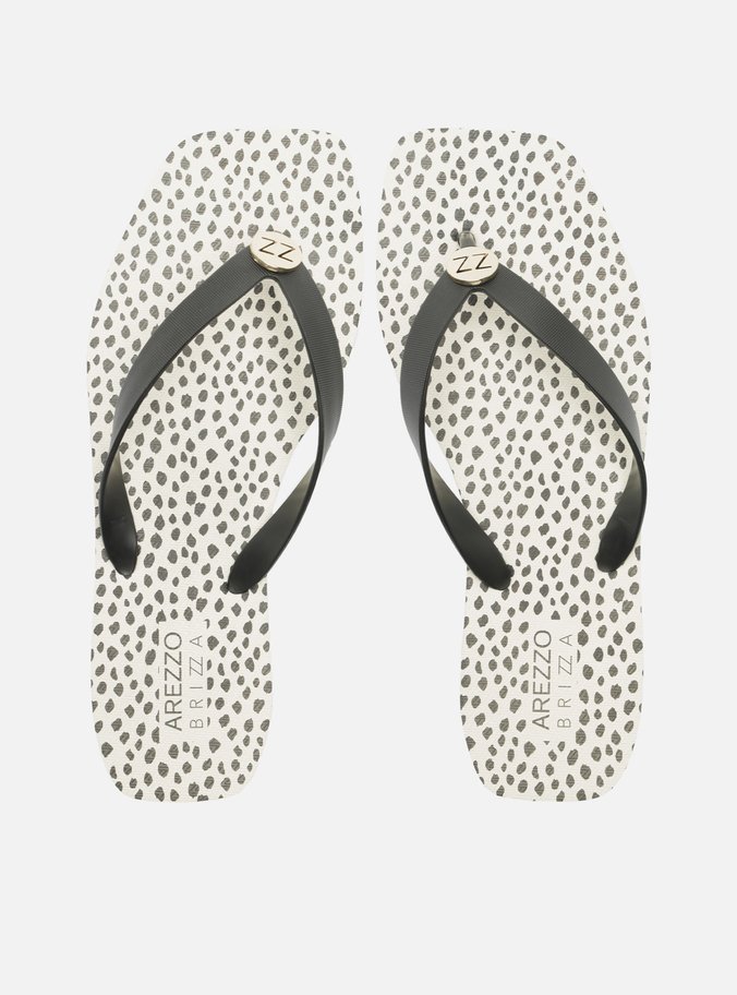 Chinelo Estampado Metal ZZ Bico Quadrado