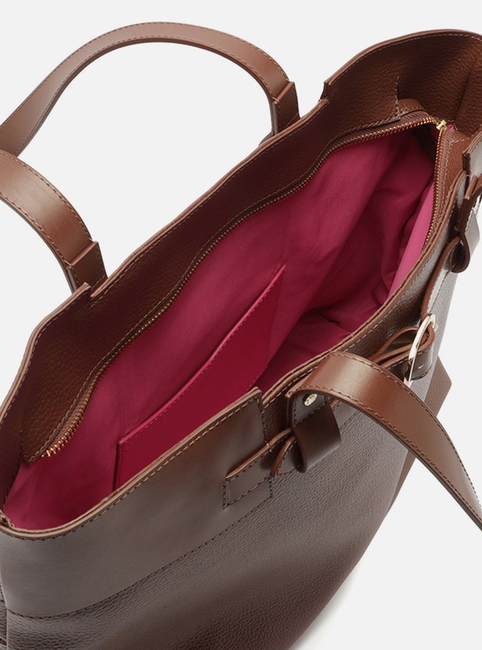 Bolsa Shopping Marrom Grande Tira Afivelada