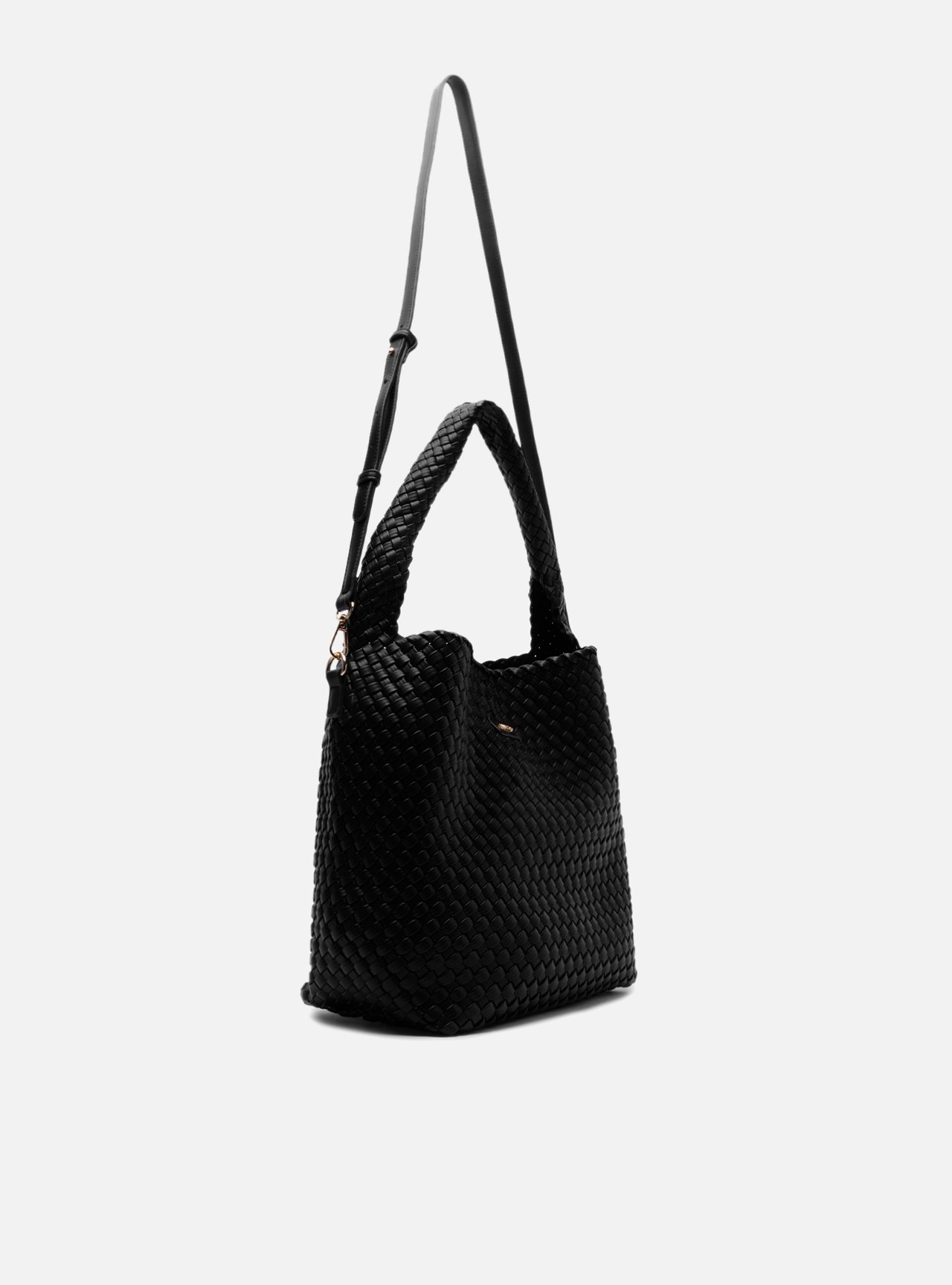 Bolsa Tote Preta Tressê Grande Alça Trançada — foto 5
