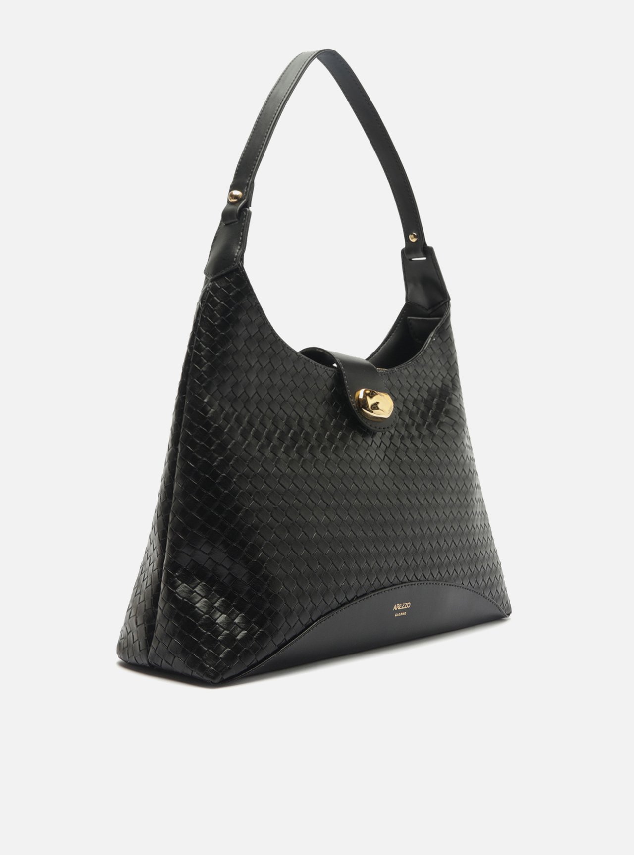 Bolsa Hobo Preta Média Tressê — foto 5