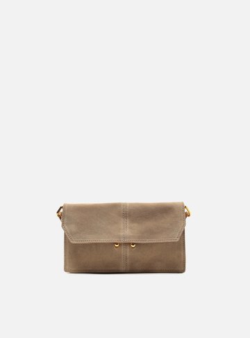 Bolsa Tiracolo Cinza Camurça Pequena Metal