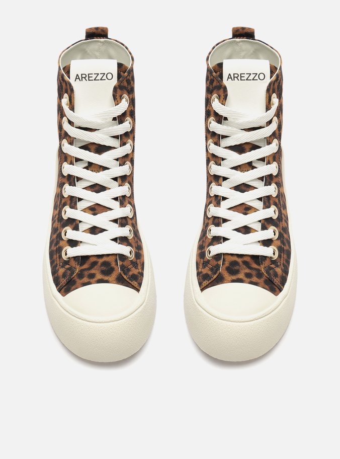 Tênis Animal Print Cano Alto Amarração