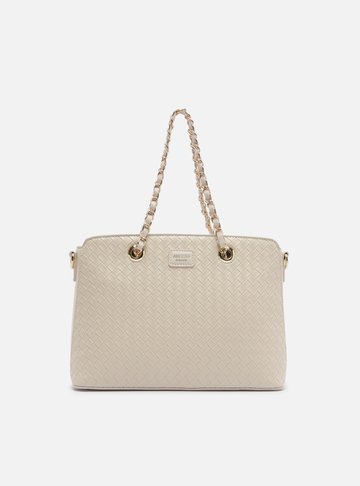 Arezzo — Bolsa Shopping Branca Média Tressê Corrente