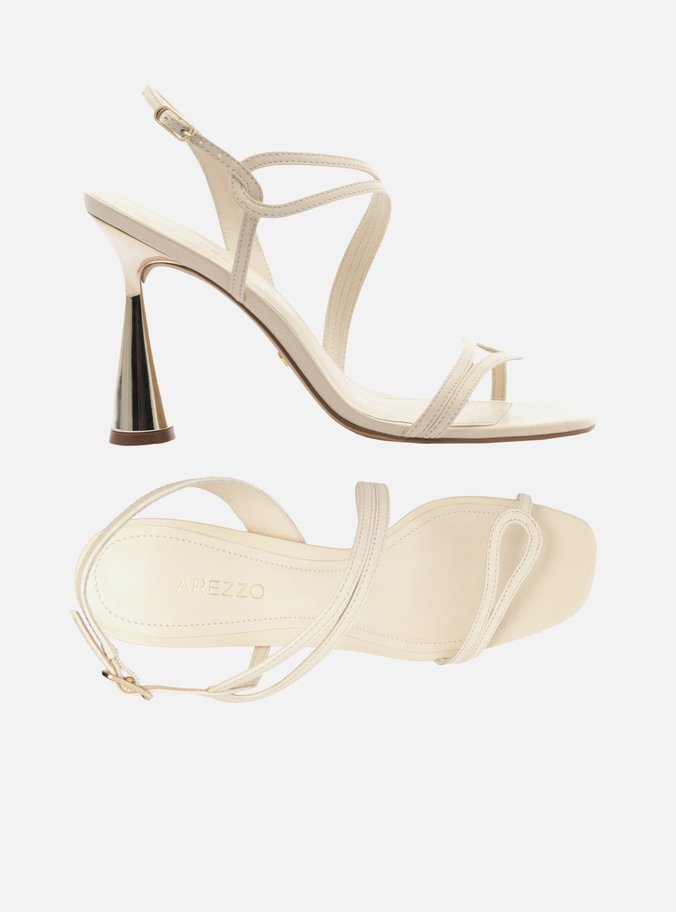 Sandália Off-White Salto Alto Ampulheta