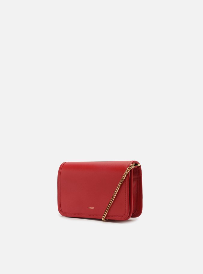 Bolsa Tiracolo Vermelha Couro Pequena Corrente