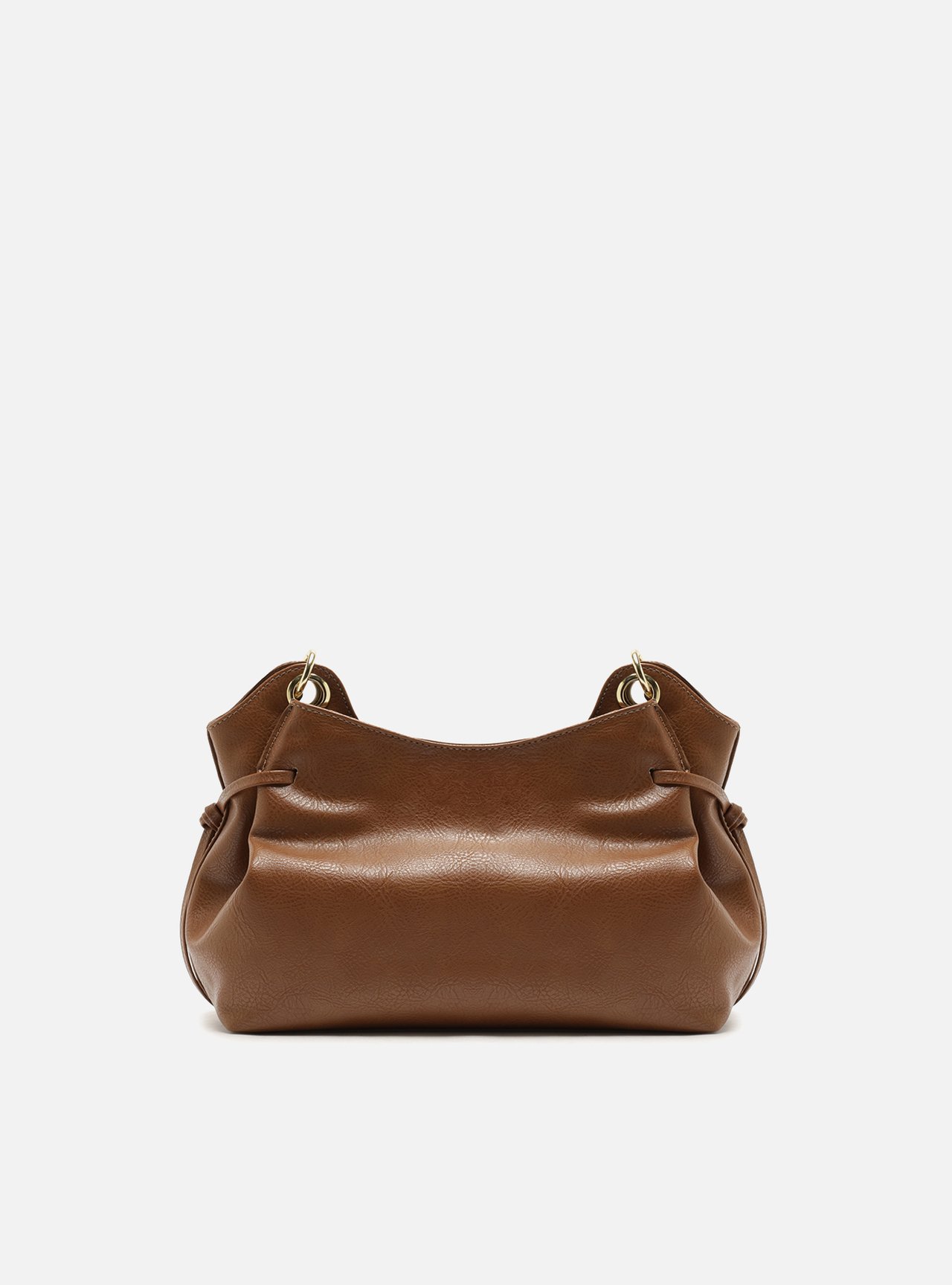 Bolsa Tiracolo Marrom Média Franzida — foto 3