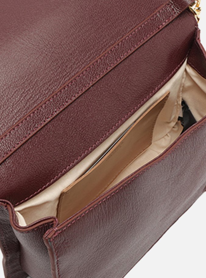 Bolsa Tiracolo Vermelha Couro Pequena Metais