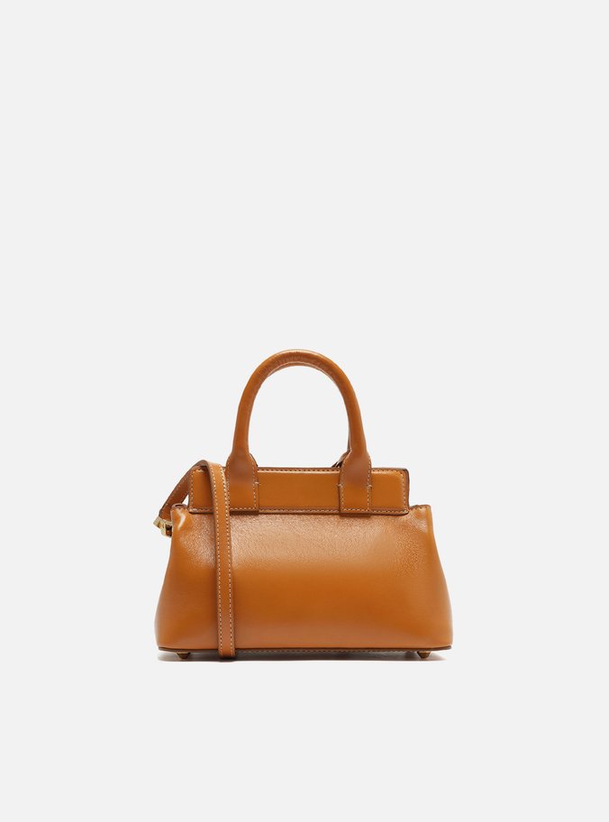 Bolsa Tote Caramelo Couro Pequena Bag Charm Victória