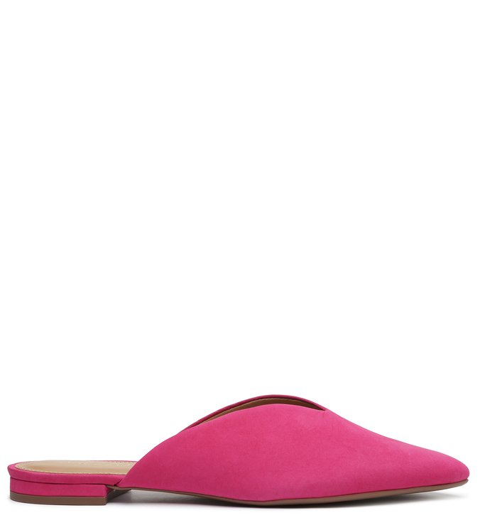 Mule Rosa Nobuck Bico Fino