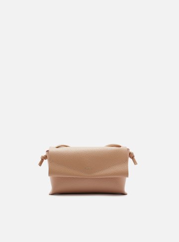 Bolsa Tiracolo Bege Pequena Costuras