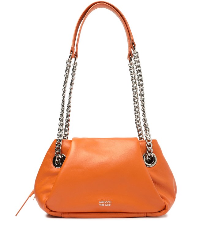 Bolsa Tiracolo Laranja Couro Clara Pequena