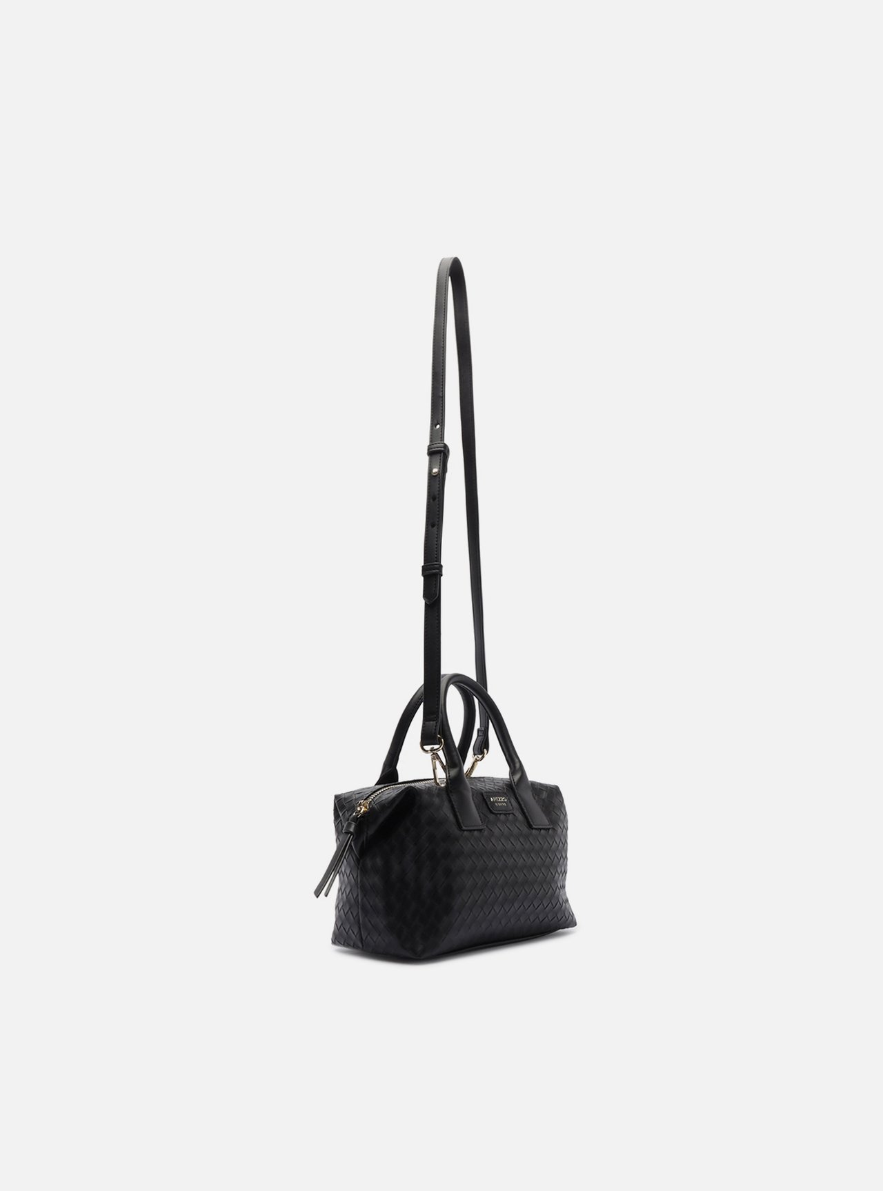 Bolsa Tote Preta Pequena Tressê Alças — foto 5