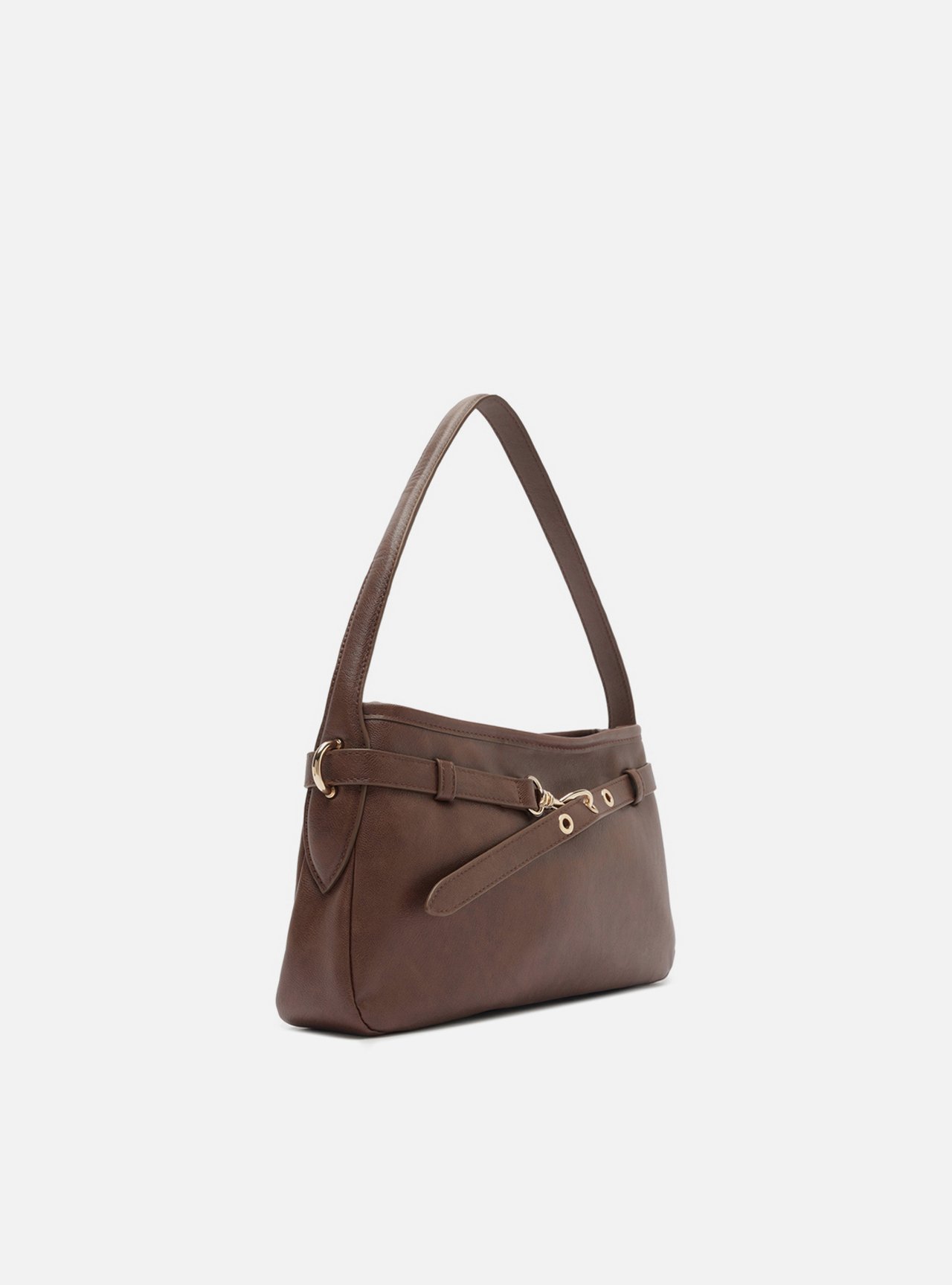 Bolsa Shoulder Marrom Média Metais — foto 2