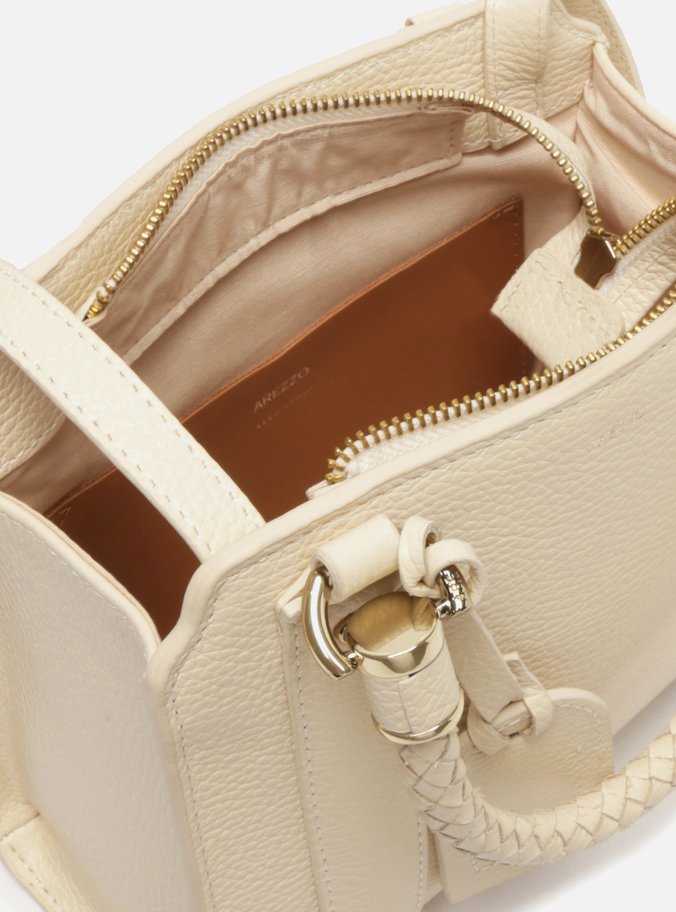 Bolsa Tote Off-White Couro Piazza Média