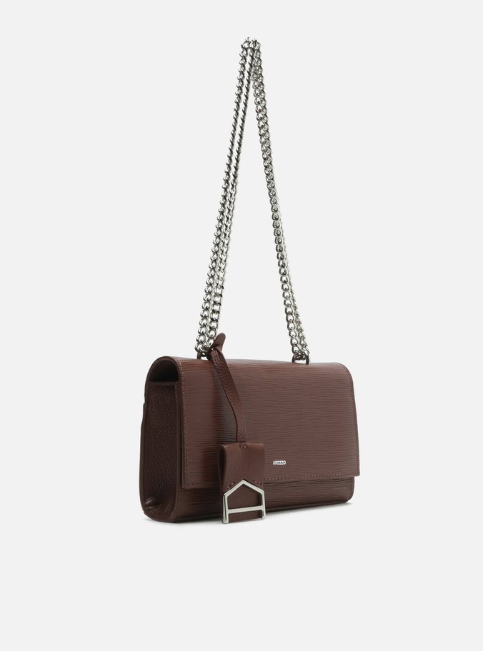 Bolsa Tiracolo Marrom Couro Wave Abraccio Pequena