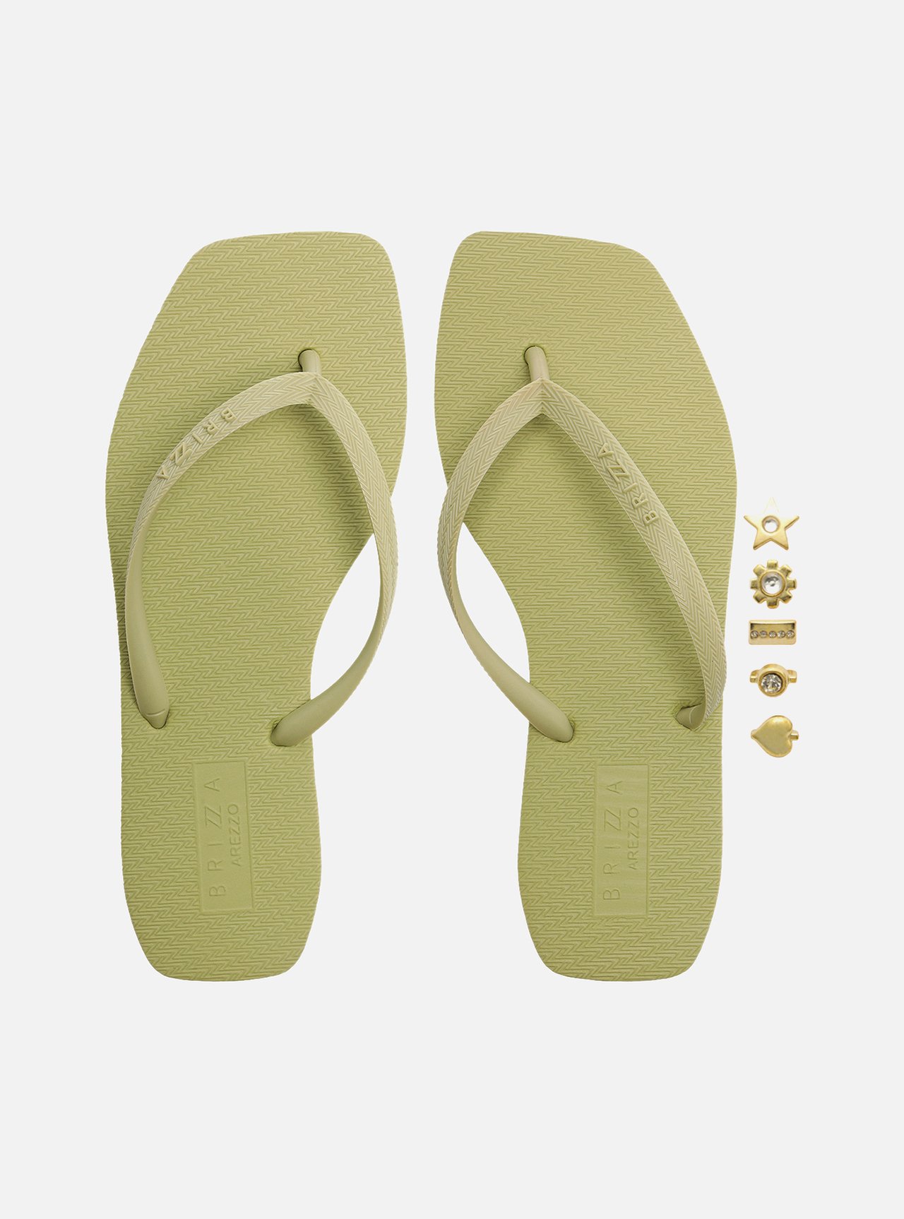 Chinelo de Dedo Verde Básico Square Brizza — foto 5