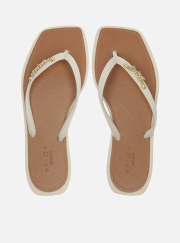 Chinelo de Dedo Branco Recouro Square Pins