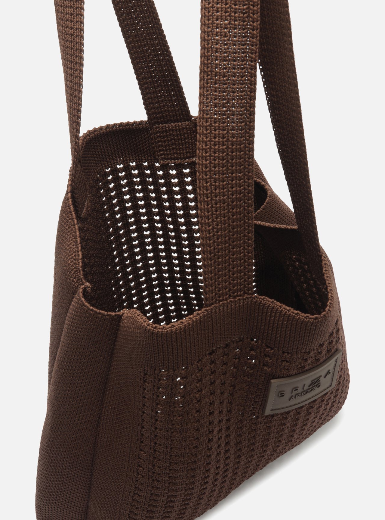 Bolsa Shopping Marrom Knit Grande Brizza — foto 4