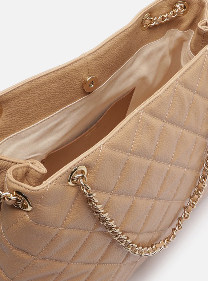 Bolsa Tote Nude Couro Matelassê Gab Grande