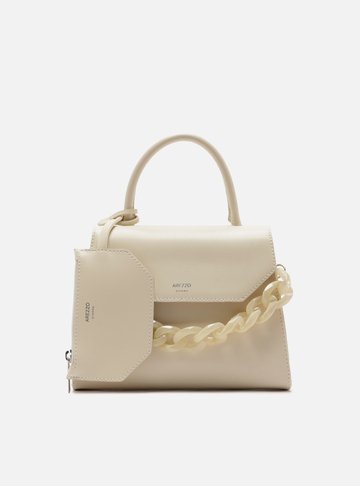 Bolsa Satchel Off-White Iara Média