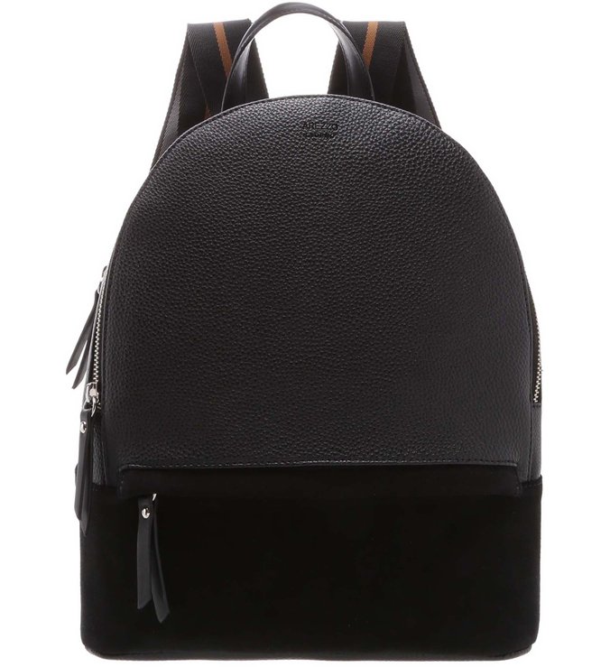 Mochila Couro Prione Grande Preta