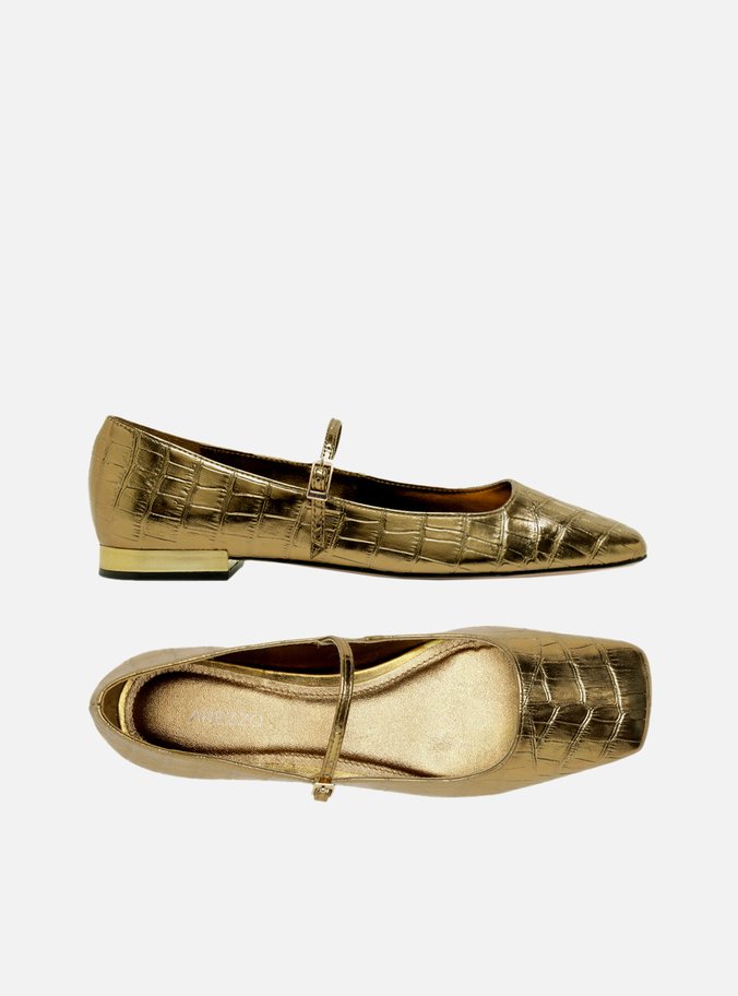 Sapatilha Dourada Croco