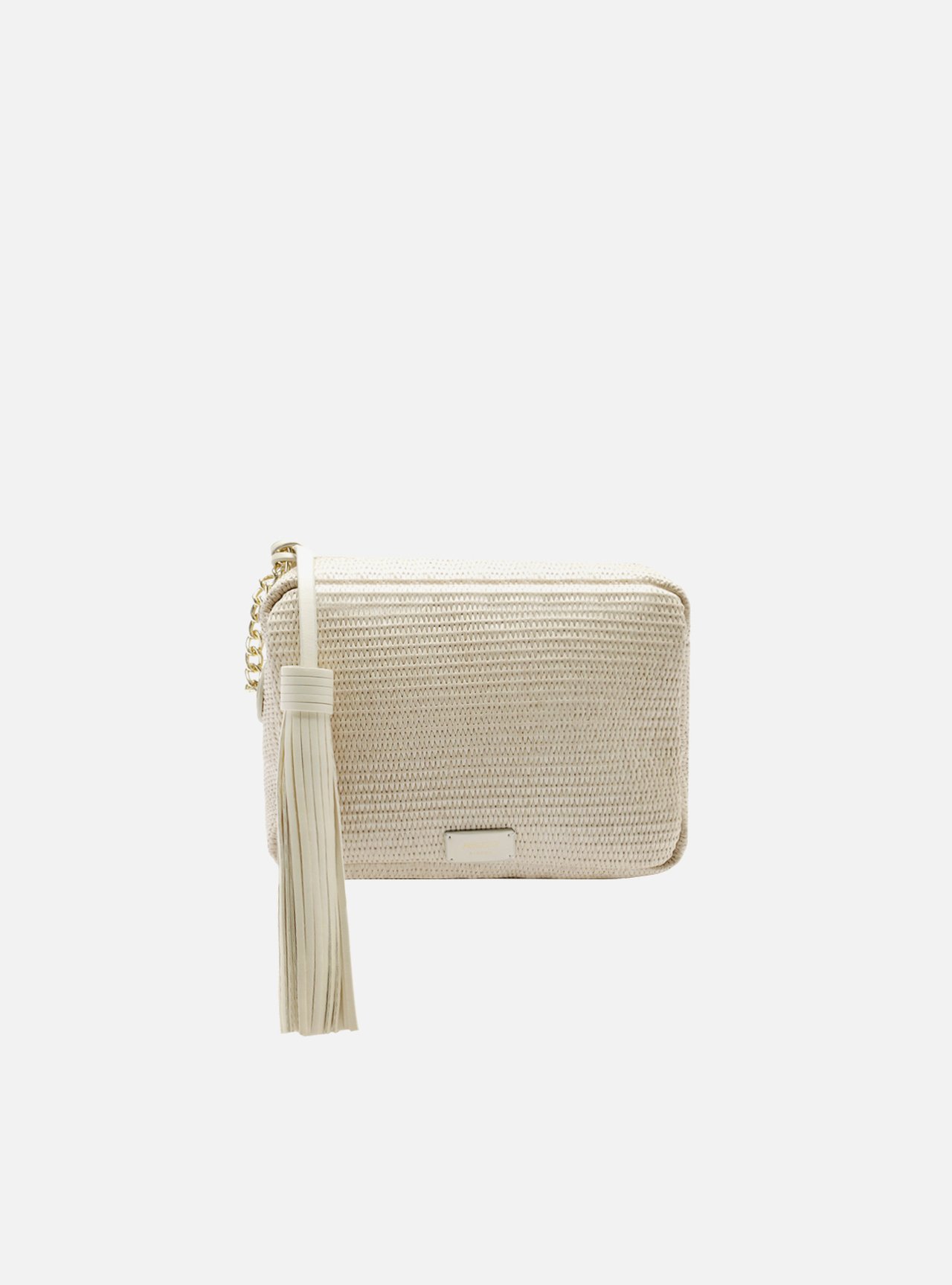 Bolsa Tiracolo Off White Palha Kika Pequena Barbicacho — foto 1
