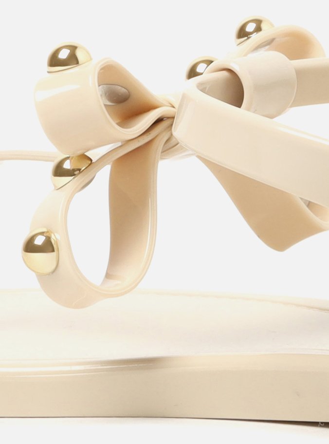 Rasteira Off-White Laço Brizza