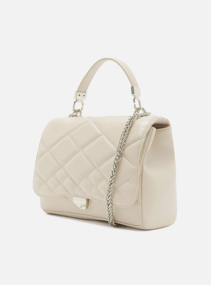 Bolsa Tiracolo Branca Couro Matelassê Grande
