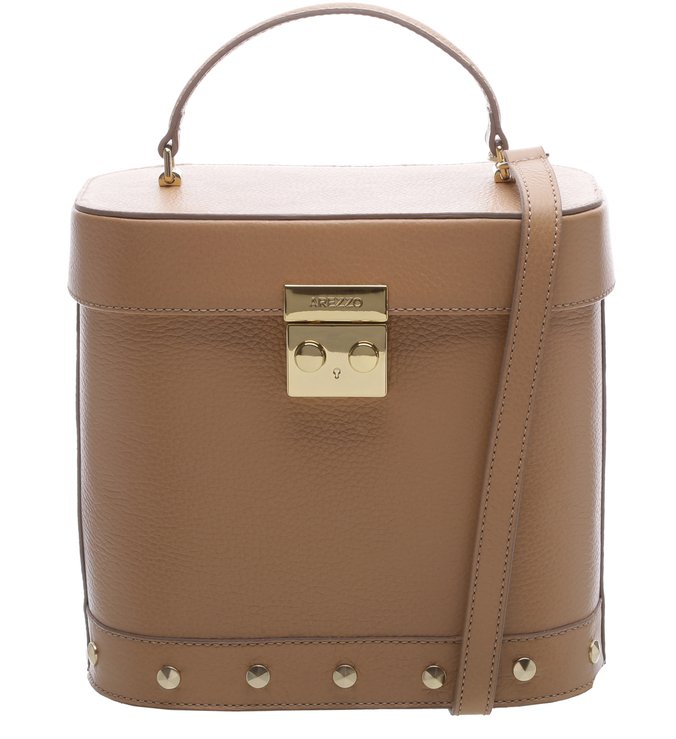 Bolsa Couro Estruturada Média Nude Vintage