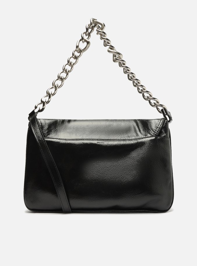 Bolsa Tiracolo Preta Couro Amélia Grande