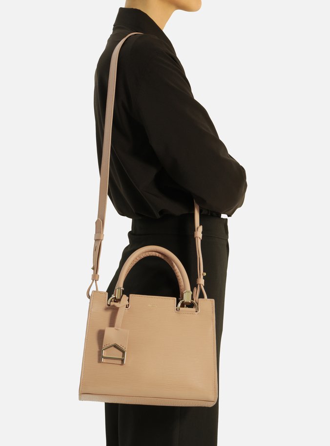Bolsa Tote Nude Couro Abraccio Média