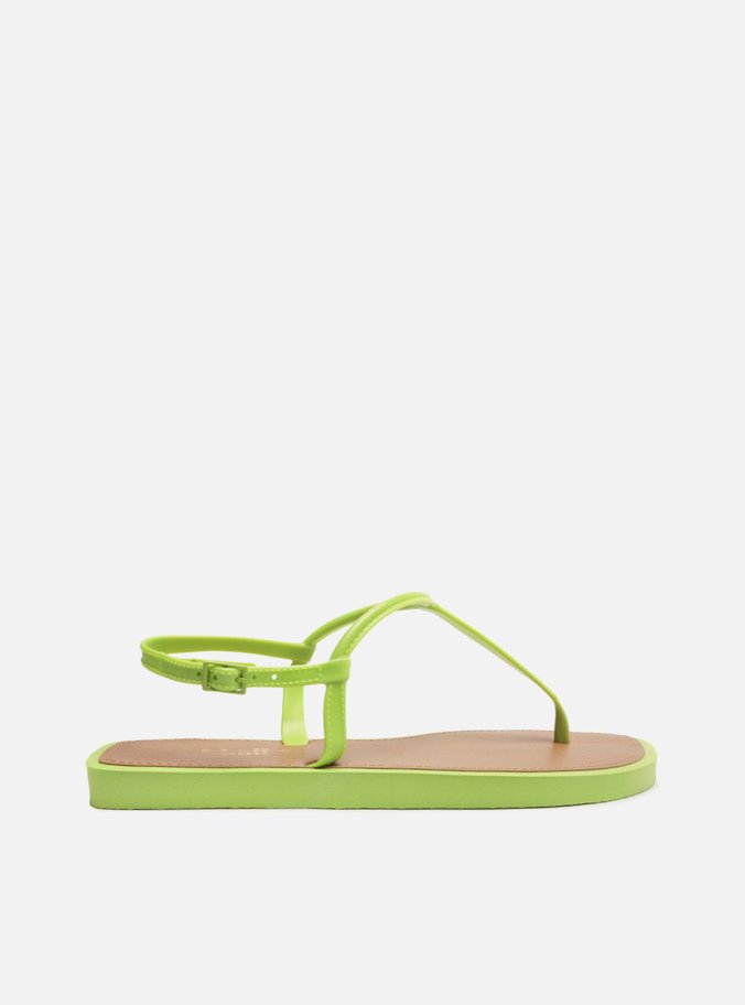 Sandália Rasteira Verde Lima Slim Leaf Thong