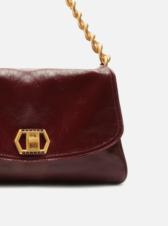 Bolsa Tiracolo Bordô Couro Amélia Grande