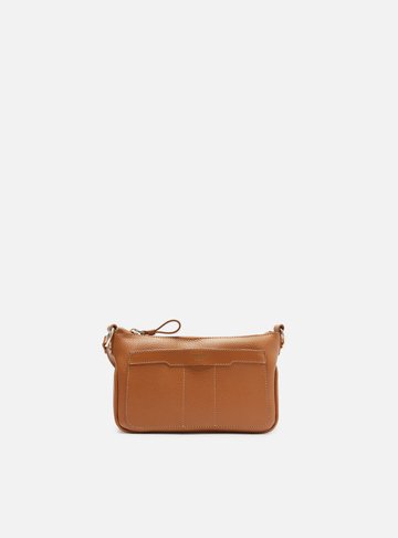 Bolsa Tiracolo Marrom Pequena Recortes