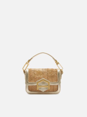 Bolsa Tiracolo Platino Couro A001 Natural Pequena