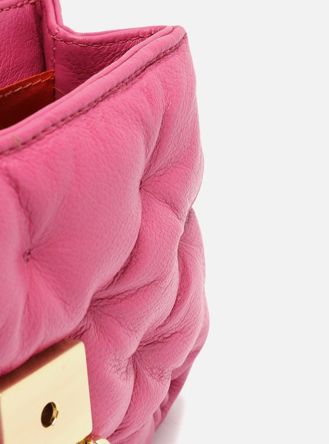 Bolsa Tiracolo Rosa Couro Mizz Stones Pequena