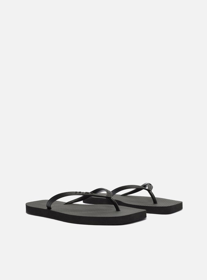 Chinelo de Dedo Preto Básico Square Brizza