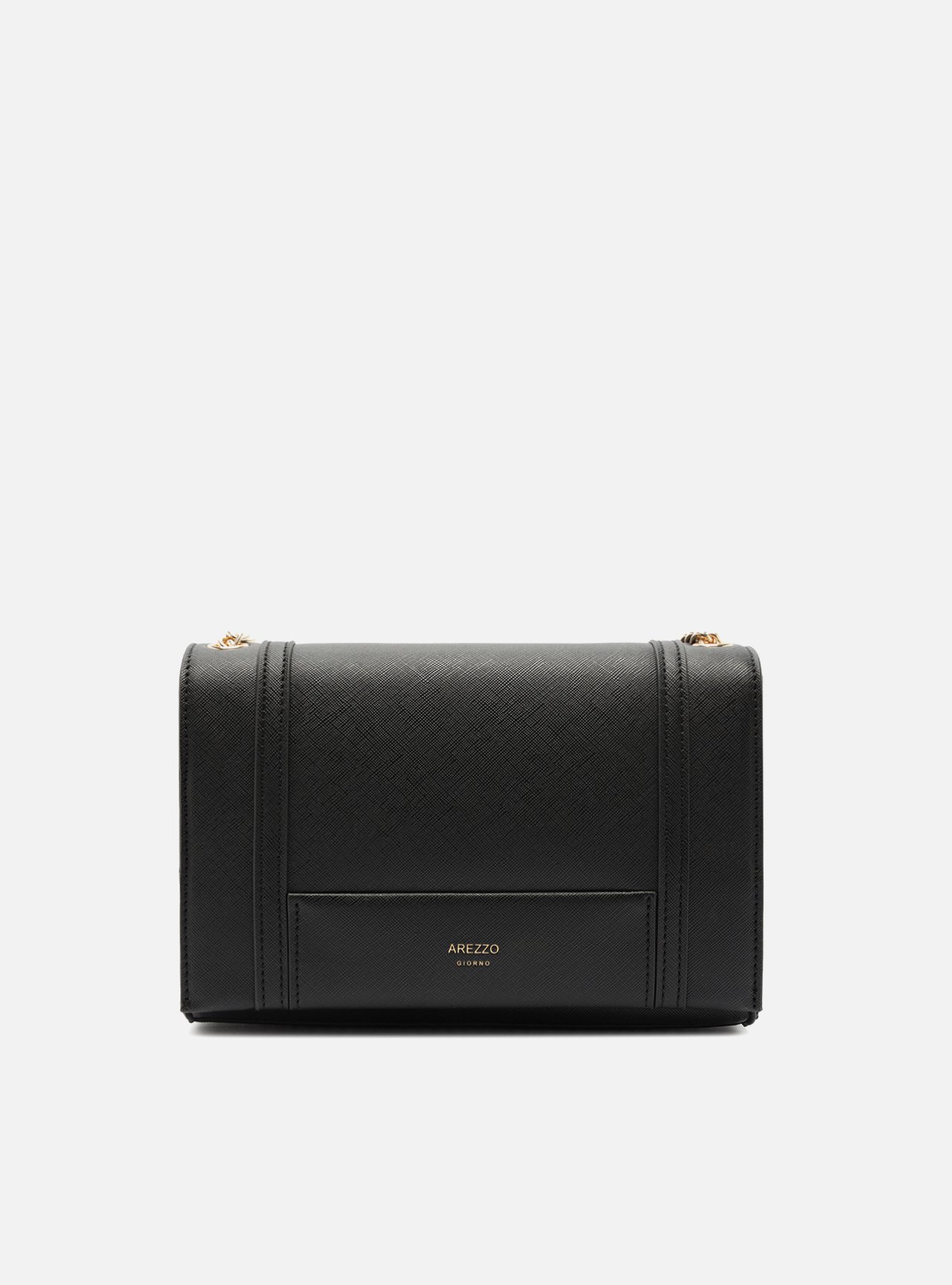 Bolsa Tiracolo Preta Média Corrente Tampo
