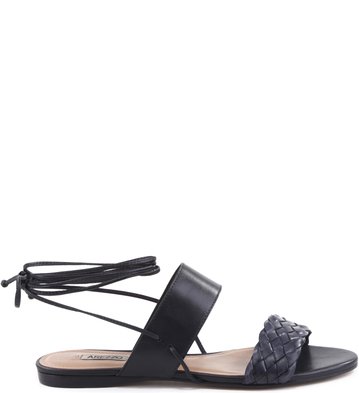 Rasteira Urban Lace Up Preta