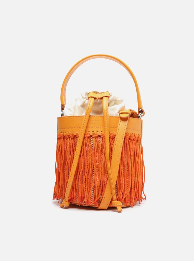 Bolsa Bucket Laranja Franjas Luci Média