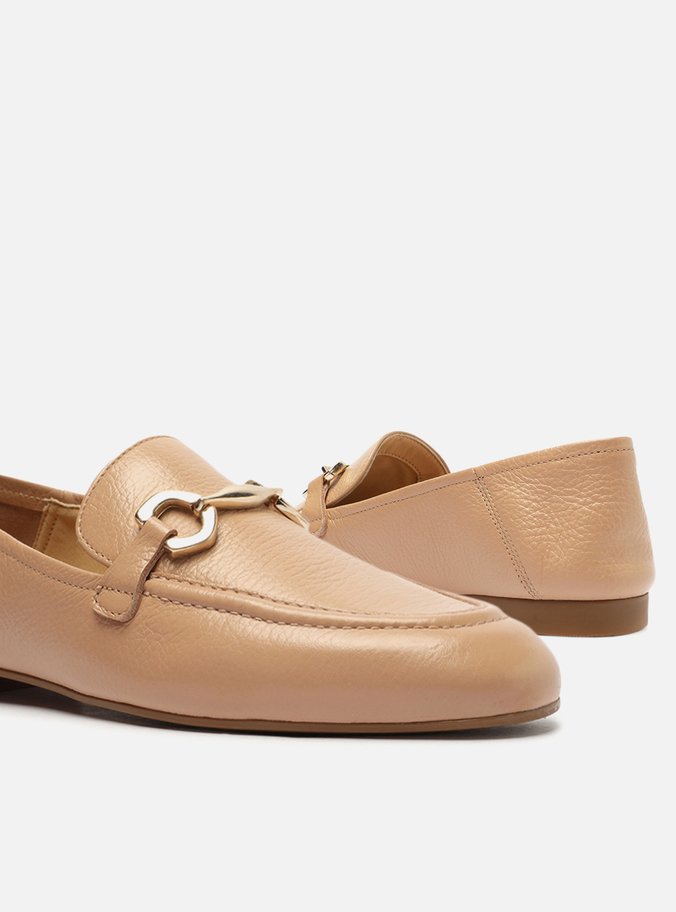 Mocassim Couro Nude Corrente Luma