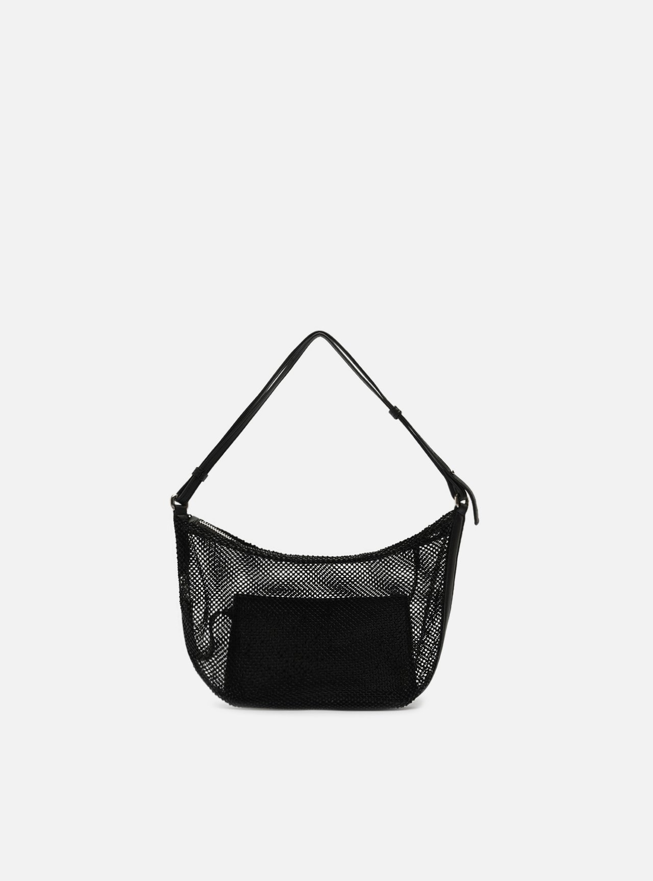 Bolsa Shoulder Preta Tela Strass Pequena — foto 3