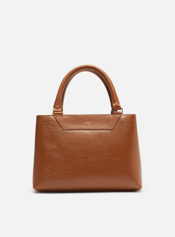 Bolsa Tote Marrom Couro Textura Média